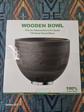 Dark Wood Acacia Mixing Bowl - Espresso Finish